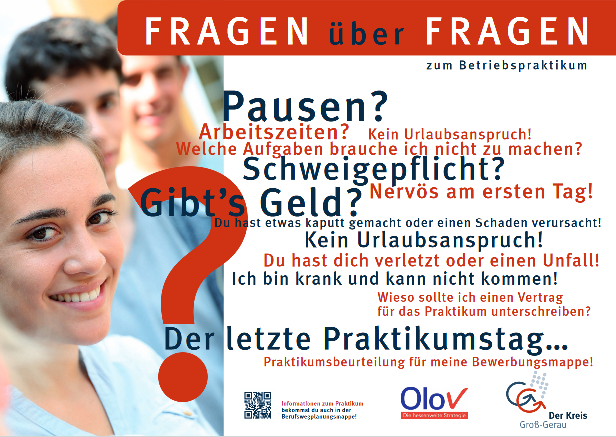 Plakat Fragen zum Praktikum aus Groß-Gerau